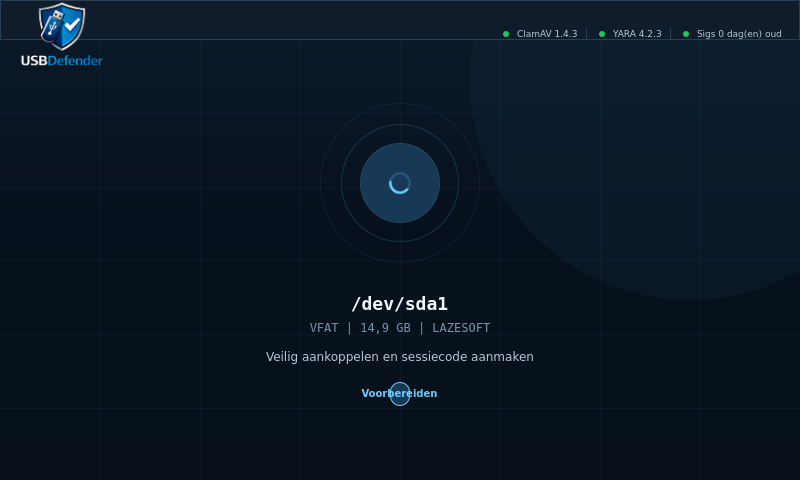 USB Defender — sessie voorbereiden
